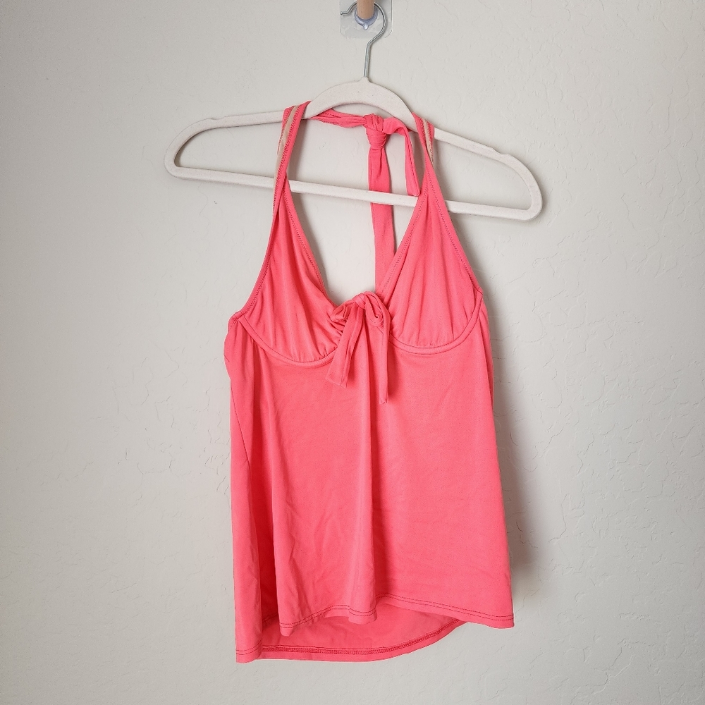 J Crew Pink/Salmon Tankini Top Swimsuit 34B medium